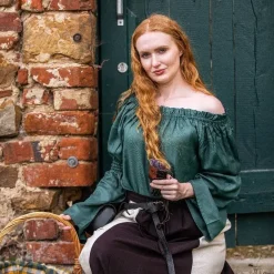 Leonardo Carbone Blouse Renaissance, Vert -Tudor Soldes Magasin blouse renaissance vert 2