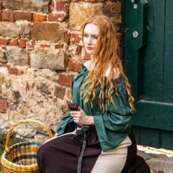 Leonardo Carbone Blouse Renaissance, Vert -Tudor Soldes Magasin blouse renaissance vert 3