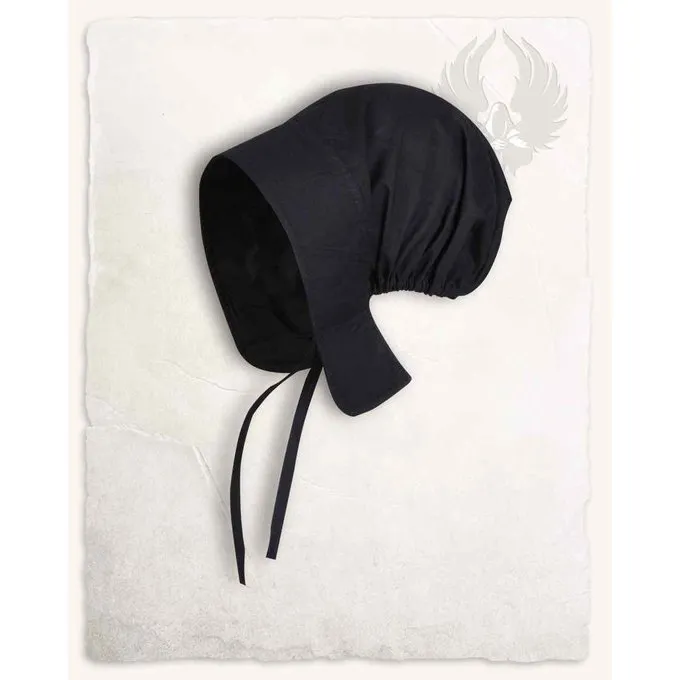 Mytholon Bonnet Médiéval Greta, Noir 1 Mytholon Bonnet Médiéval Greta, Noir