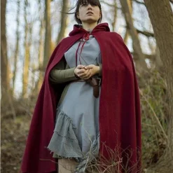 Epic Armoury Cape De Laine à  Capuche, 100% Laine, Rouge Foncé