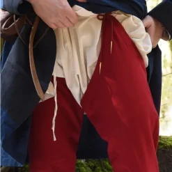 Chausses Médiévales à Lacets, Rouges -Tudor Soldes Magasin chausses medievales a lacets rouges 2