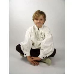 Leonardo Carbone Chemise De Garçon Médiévale Bleu -Tudor Soldes Magasin chemise de garcon medievale bleu 5