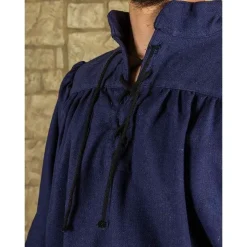 Mytholon Chemise Médiévale Ansgar, Bleu -Tudor Soldes Magasin chemise medievale ansgar bleu 3