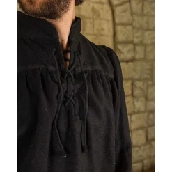 Mytholon Chemise Médiévale Ansgar, Noir -Tudor Soldes Magasin chemise medievale ansgar noir 3