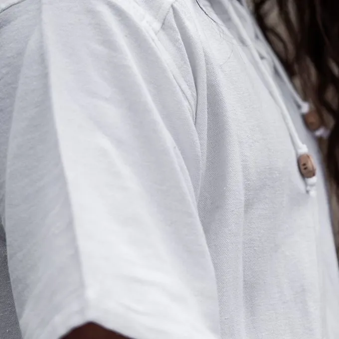 Leonardo Carbone Chemise Médiévale Avec Manches Courtes, Blanc 2 Leonardo Carbone Chemise Médiévale Avec Manches Courtes, Blanc – Image 2