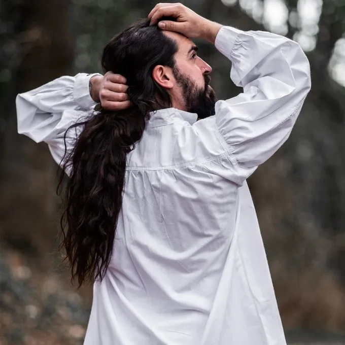 Leonardo Carbone Chemise Médiévale, Blanche 3 Leonardo Carbone Chemise Médiévale, Blanche – Image 3