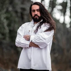 Leonardo Carbone Chemise Médiévale, Blanche 11 Leonardo Carbone Chemise Médiévale, Blanche -Tudor Soldes Magasin chemise medievale blanche 5