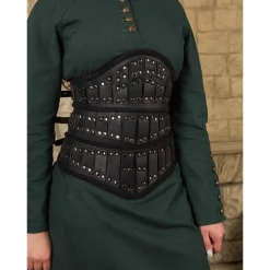 Mytholon Corset En Cuir Evandra, Noir -Tudor Soldes Magasin corset en cuir evandra noir 4