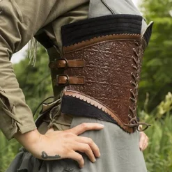 Epic Armoury Corset En Cuir Margot, Marron -Tudor Soldes Magasin corset en cuir margot marron 3