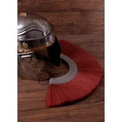 Deepeeka Crête De Casque Romain, Rouge, Base Métallique