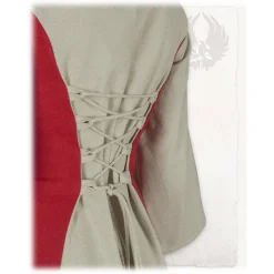 Mytholon Filles Médiévales Robe Kirian, Crème / Rouge -Tudor Soldes Magasin filles medievales robe kirian creme rouge 2