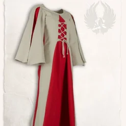 Mytholon Filles Médiévales Robe Kirian, Crème / Rouge -Tudor Soldes Magasin filles medievales robe kirian creme rouge 4