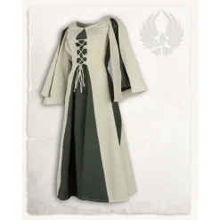 Tudor Soldes Magasin 26 Mytholon Filles Médiévales Robe Kirian, Crème / Vert