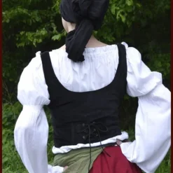 Gilet Médiéval Ryia, Noir 5 Gilet Médiéval Ryia, Noir -Tudor Soldes Magasin gilet medieval ryia noir 2