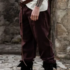 Leonardo Carbone Pantalon En Coton, Marron Foncé