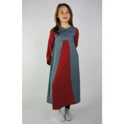 Leonardo Carbone Robe De Deux Couleurs Bleu-rouge -Tudor Soldes Magasin robe de deux couleurs bleu rouge 2