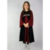 Leonardo Carbone Robe De Fille De Velours Ariane Noir-rouge