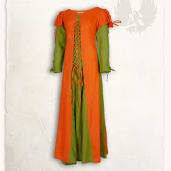 Mytholon Robe De Fille Rebecka, Orange-vert -Tudor Soldes Magasin robe de fille rebecka orange vert 3