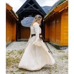 Leonardo Carbone Robe Médiévale Begina, Naturel -Tudor Soldes Magasin robe medievale begina naturel 3