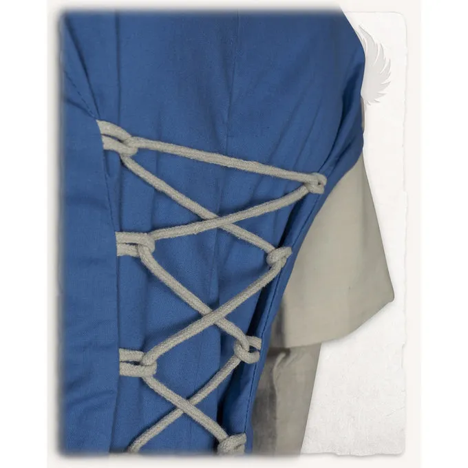 Mytholon Robe Médiévale Elodie, Bleu / Crème Légère 3 Mytholon Robe Médiévale Elodie, Bleu / Crème Légère – Image 3