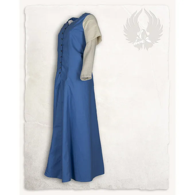 Mytholon Robe Médiévale Elodie, Bleu / Crème Légère 1 Mytholon Robe Médiévale Elodie, Bleu / Crème Légère