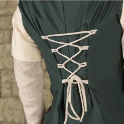 Mytholon Robe Médiévale Elodie, Vert / Crème -Tudor Soldes Magasin robe medievale elodie vert creme 3