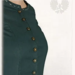 Mytholon Robe Médiévale Elodie, Vert / Crème -Tudor Soldes Magasin robe medievale elodie vert creme 4