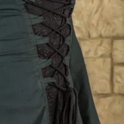 Mytholon Robe Médiévale Ophelia, Vert-noir -Tudor Soldes Magasin robe medievale ophelia vert noir 2