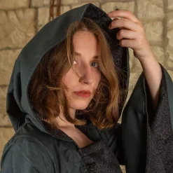 Mytholon Robe Médiévale Ophelia, Vert-noir -Tudor Soldes Magasin robe medievale ophelia vert noir 3