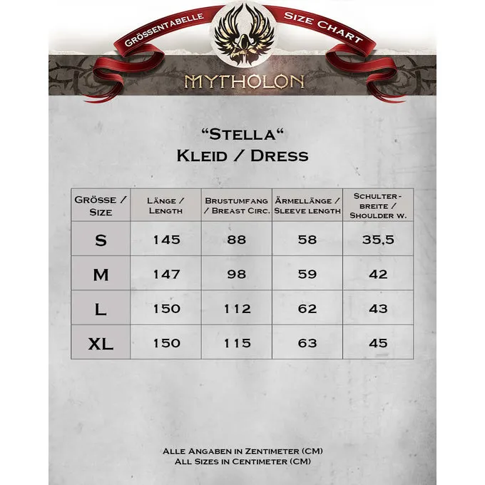 Mytholon Robe Médiévale Stella, Rouge Noir 2 Mytholon Robe Médiévale Stella, Rouge Noir – Image 2