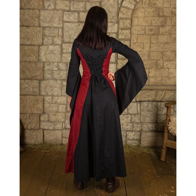 Mytholon Robe Médiévale Stella, Rouge Noir 3 Mytholon Robe Médiévale Stella, Rouge Noir – Image 3