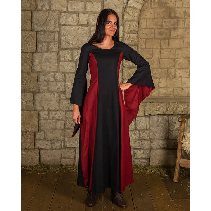 Mytholon Robe Médiévale Stella, Rouge Noir 1 Mytholon Robe Médiévale Stella, Rouge Noir