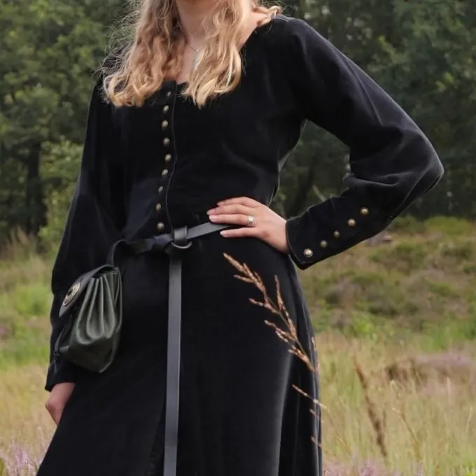 Velours Cotehardie Christina, Noir 2 Velours Cotehardie Christina, Noir – Image 2