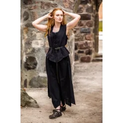 Leonardo Carbone Veste Médiévale Christine Noir -Tudor Soldes Magasin veste medievale christine noir 5